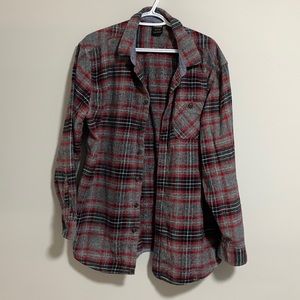 Far West Vintage Flannel Plaid Work Shirt Long Sleeve Size 2 XL